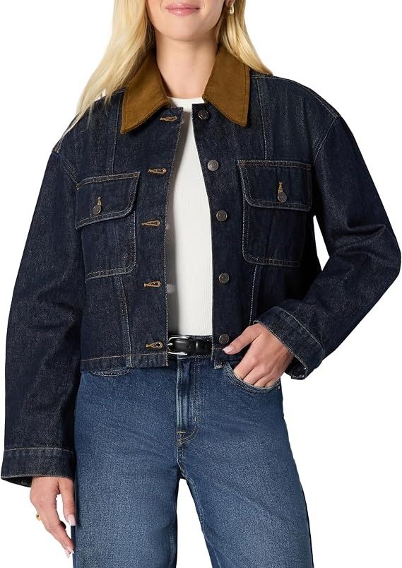 Denim Jacket With Brown Corduroy Collar image 4